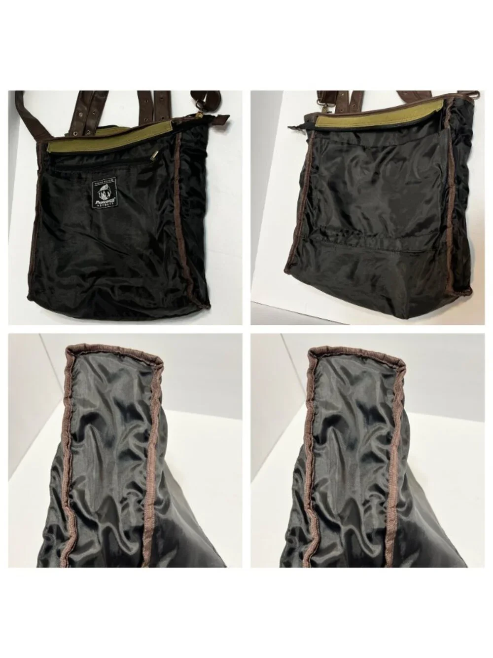 Attack On Titan Canvas Shoulder Tote Bag With Leather Straps & Anime Logo Design